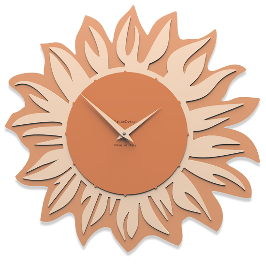 Picture of Callea design modern wall clock sunflower terracotta