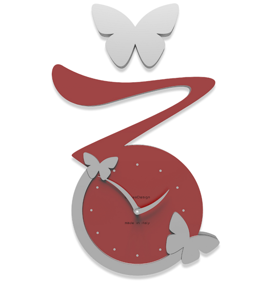 Picture of Callea design butterfly clock ruby