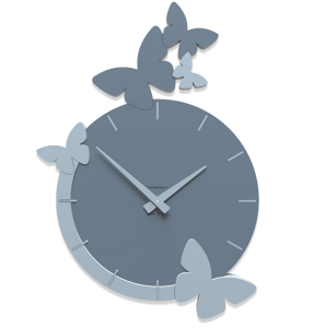 Picture of Callea design modern wall clock butterflies flight mid blue