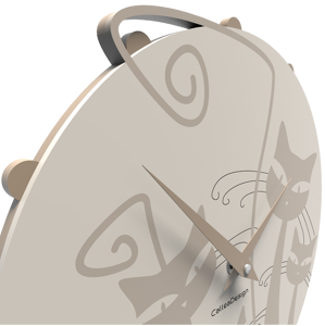 Show details for Callea design modern wall clock with 3 cats dove grey Picture of Callea design modern wall clock with 3 cats dove grey