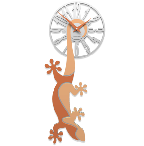 Picture of Callea design hanging gecko modern wall clock light peach