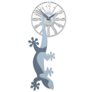 Picture of Callea design hanging gecko modern wall clock powder blue