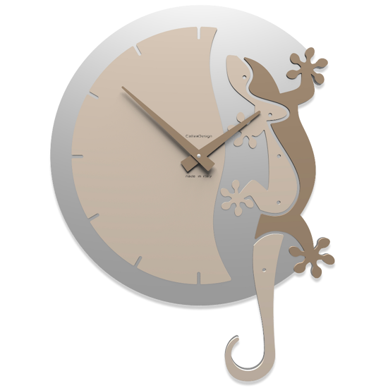 Picture of Callea design hanging gecko modern wall clock sand