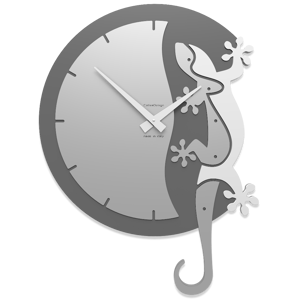 Callea design hanging gecko modern wall clock white