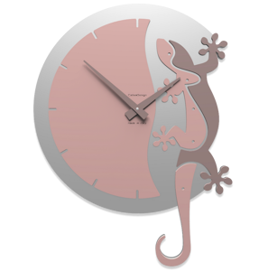 Callea design hanging gecko modern wall clock antique pink