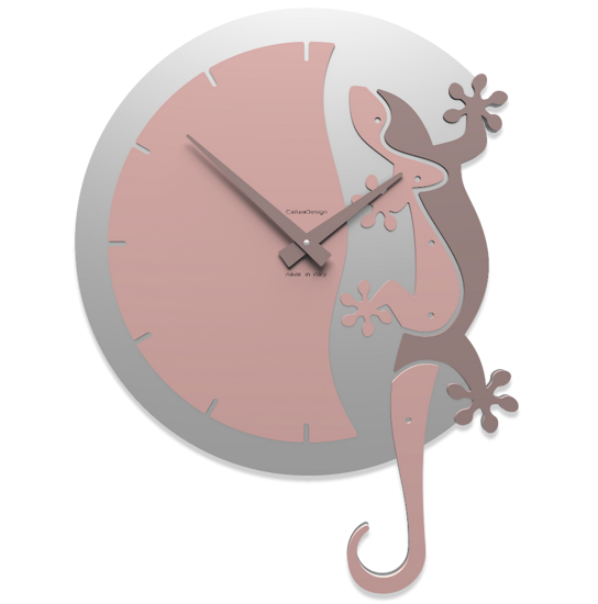 Picture of Callea design hanging gecko modern wall clock antique pink