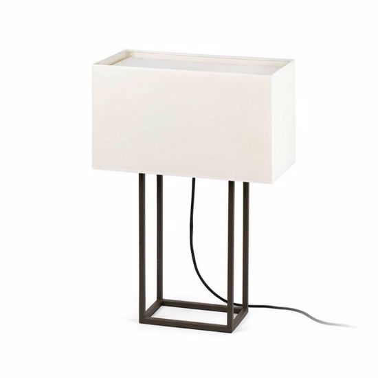 Faro vesper brown table lamp with beige shade