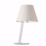 Faro moma chrome table lamp with white shade