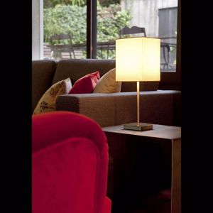 Picture of Faro thana nickel table lamp with white shade