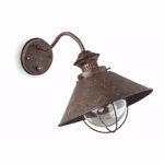 Faro nautica rustic outdoor wall lamp in brown metal