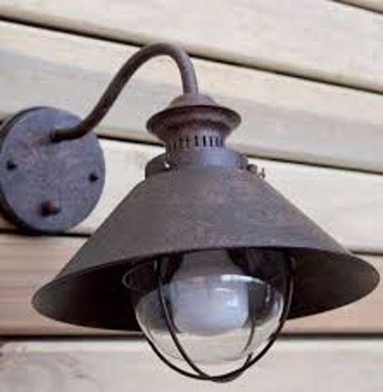 Picture of Faro nautica rustic outdoor wall lamp in brown metal