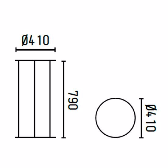 Faro versus black metal structure 79cm for versus lamp