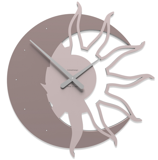 Picture of Callea design modern wall clock sun & moon plum grey