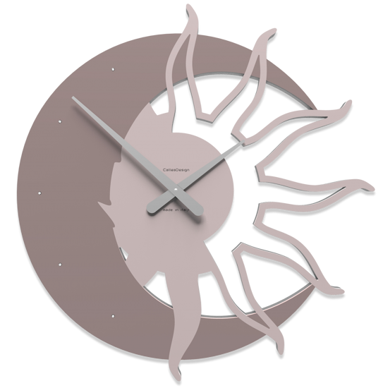 Callea design modern wall clock sun & moon plum grey