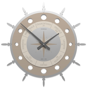 Callea design modern wall clock compass rose caffelatte