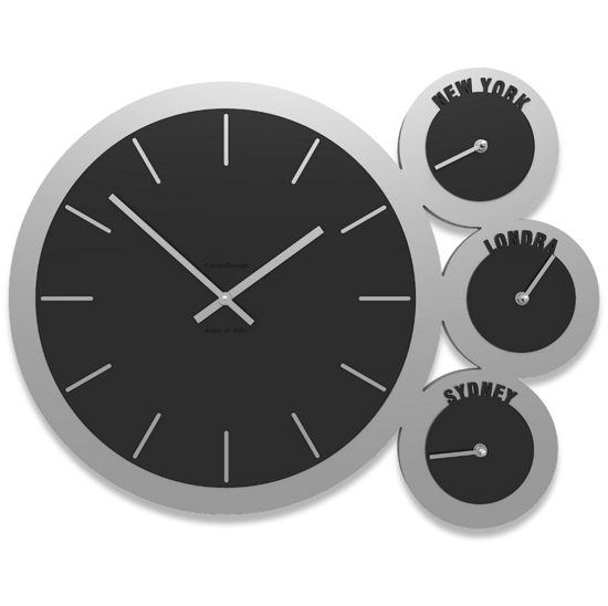 Picture of Wall clock time zones black and grey