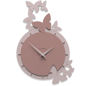 Callea design dancing butterfly wall clock cloud pink