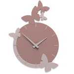 Callea design modern wall clock butterflies flight cloud pink