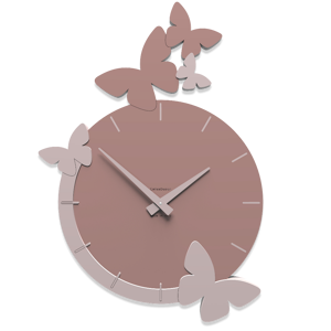 Picture of Callea design modern wall clock butterflies flight cloud pink