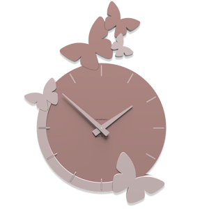 Callea design modern wall clock butterflies flight cloud pink