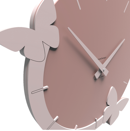 Picture of Callea design modern wall clock butterflies flight cloud pink