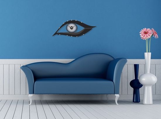 Picture of Callea design dove grey modern wall clock eye in mdf 