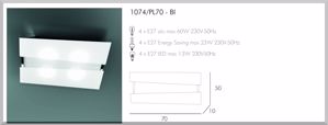 Picture of Top light mad ceiling lamp in white glass silkscreened 70cm 4 lights