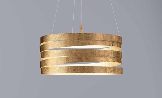 Picture of Marchetti band suspension gold leaf in metal 50cm 3 lights