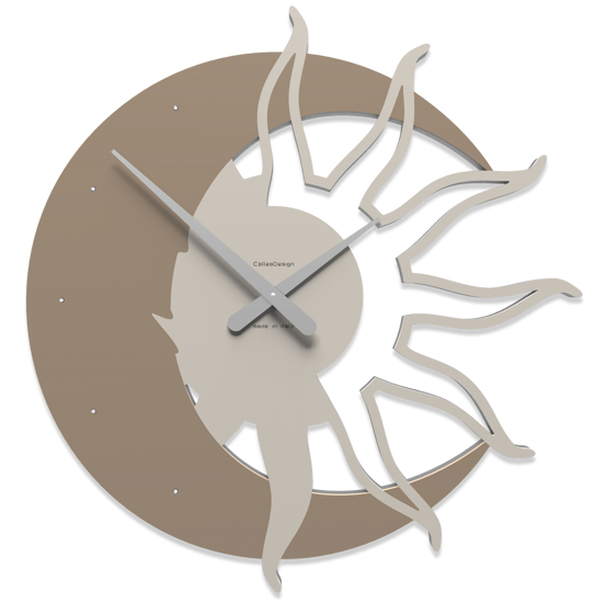 Picture of Callea design modern wall clock sun & moon caffelatte