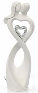 Picture of Memory sculpture lovers heart white