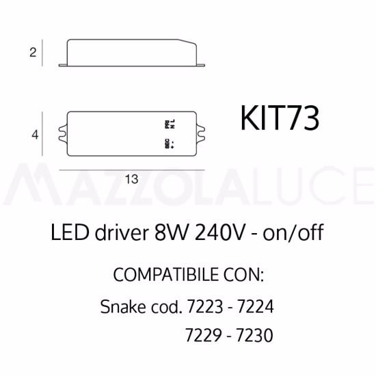 Linea light transformer driver 8w kit 73