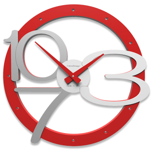 Picture of Callea design modern wall clock scarlett red color