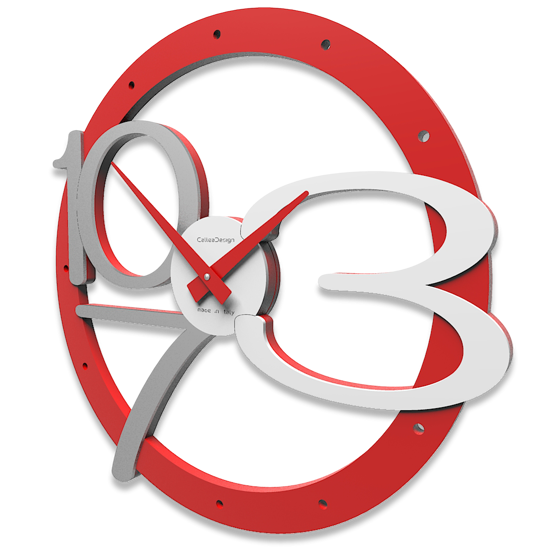 Picture of Callea design modern wall clock scarlett red color