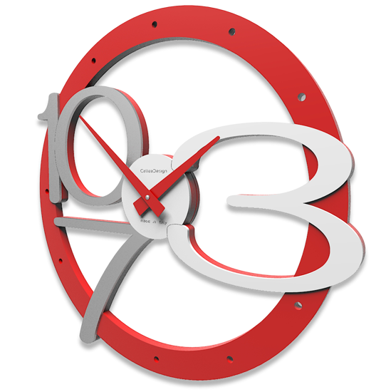Picture of Callea design modern wall clock scarlett red color