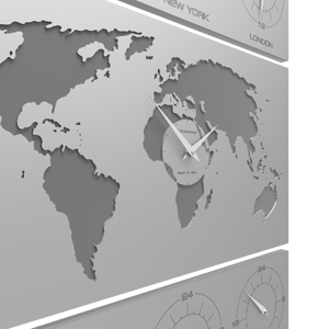 Callea design v-cosmo wall clock for office planisphere time zones