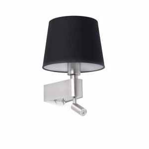Picture of Aro room wall bedside lamp with double led and black shade
