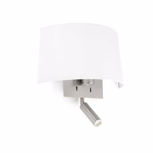 Picture of Faro volta wall lamp in white fabric double light