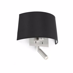 Faro volta wall lamp in black fabric double light