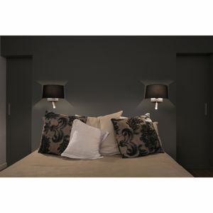 Picture of Faro volta wall lamp in black fabric double light
