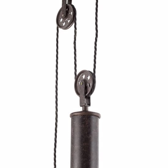 Picture of Antique brown pendant light with scale metal structure