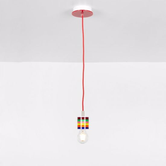 Picture of Emporium carioca multicolor suspension lamp red wire