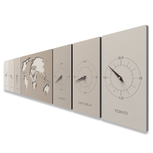 Callea design cosmo wall clock office caffelatte planisphere time zones
