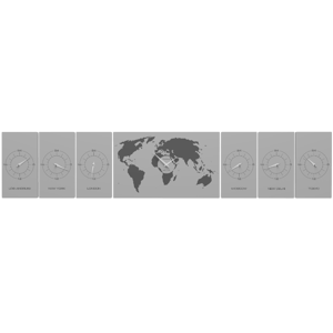 Picture of Callea design cosmo wall clock office aluminum planisphere time zones