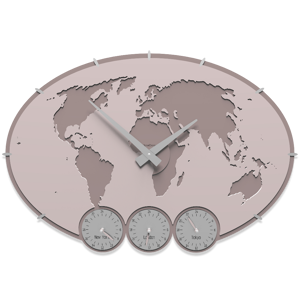 Picture of Callea design greenwich wall clock planisphere with time zones pink shell colour