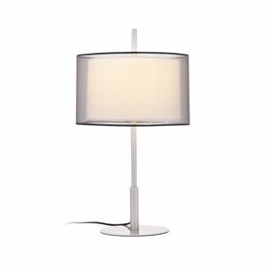 Picture of Faro saba table lamp with cylindric double shade in white fabric