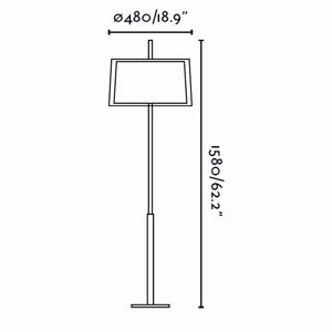 Picture of Faro saba floor lamp with double shade in white fabric cylindrical