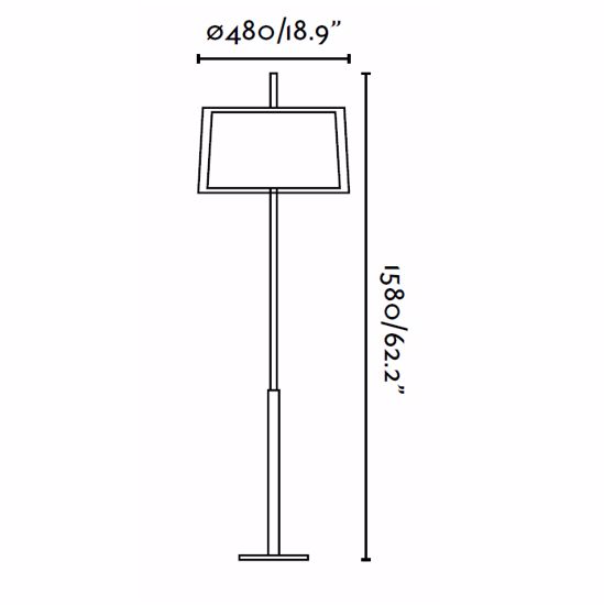 Picture of Faro saba floor lamp with double shade in white fabric cylindrical