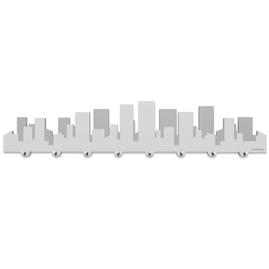 Picture of Callea design skyline metropolis wall key holder white and grey