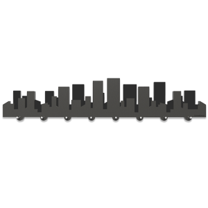 Picture of Callea design skyline metropolis wall key holder modern quartz grey