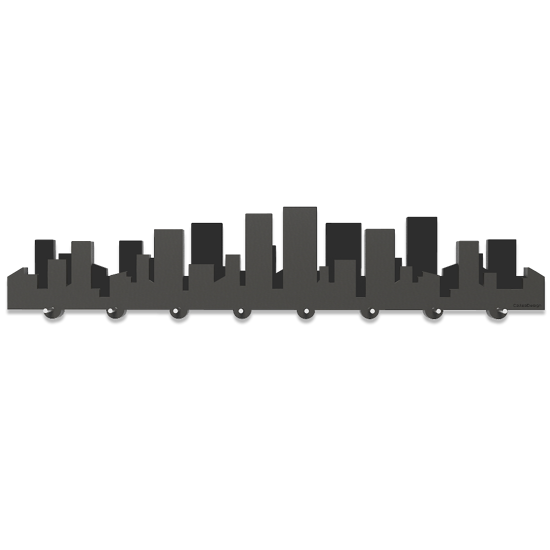 Picture of Callea design skyline metropolis wall key holder modern quartz grey
